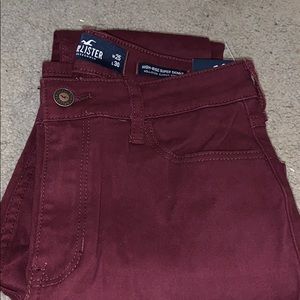 High waisted Maroon Hollister jeans